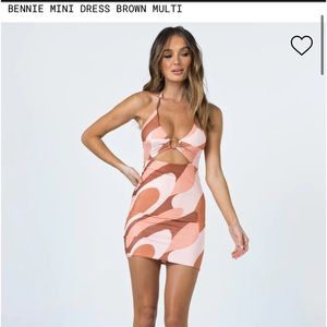BENNI MINI DRESS BROWN MULTI - SIZE 2
